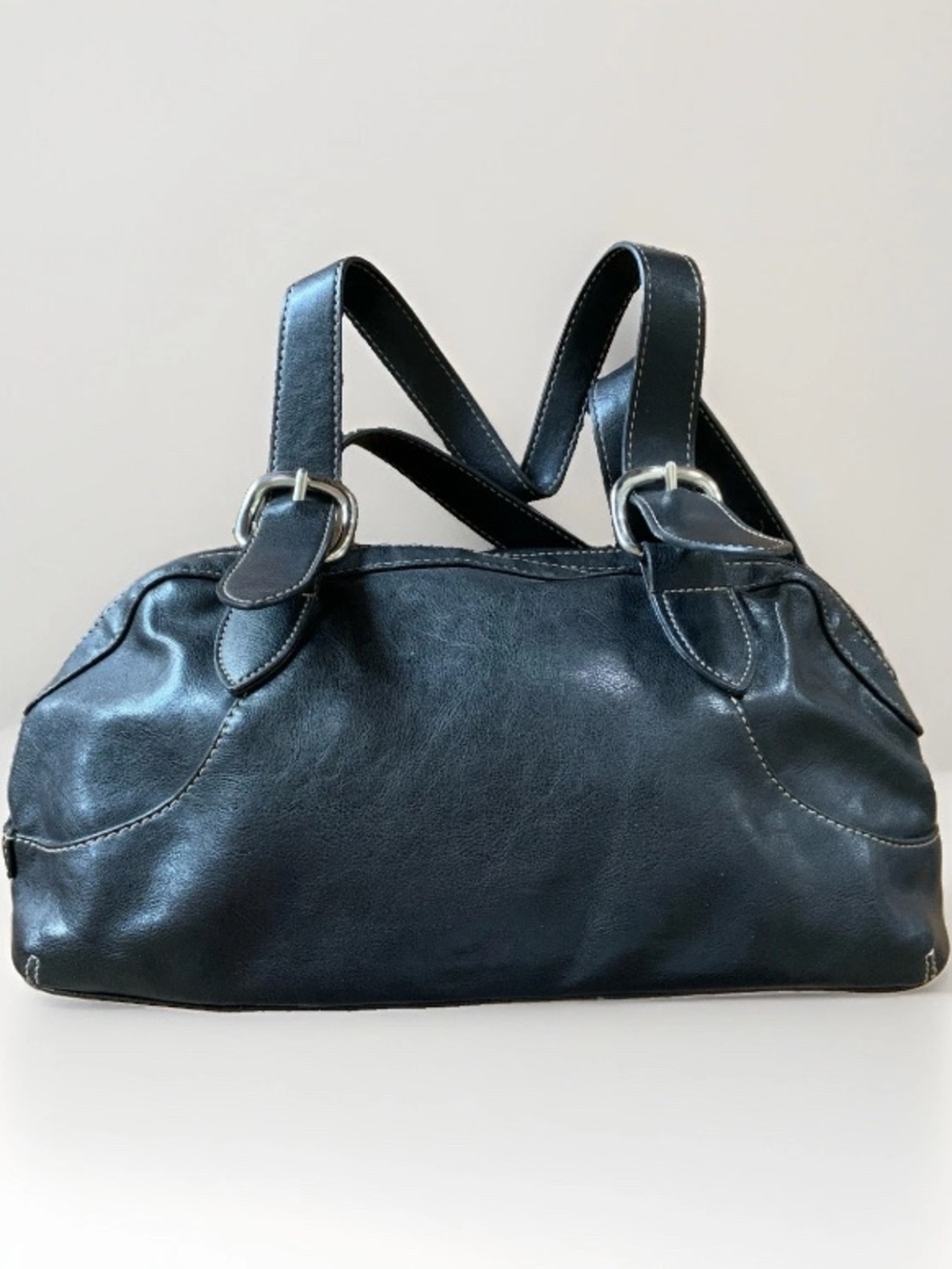 Vintage Classic Black soft Leather Satchel Handbag high quality
